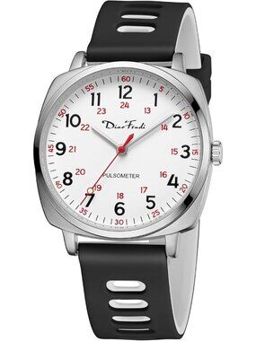 Diaofendi Womers Black Silver Analog Nurse Medical Professional Waterproof Watch